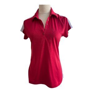 BAW Athletic Wear Red Performance Polo Shirt Women's Small (2506-1)